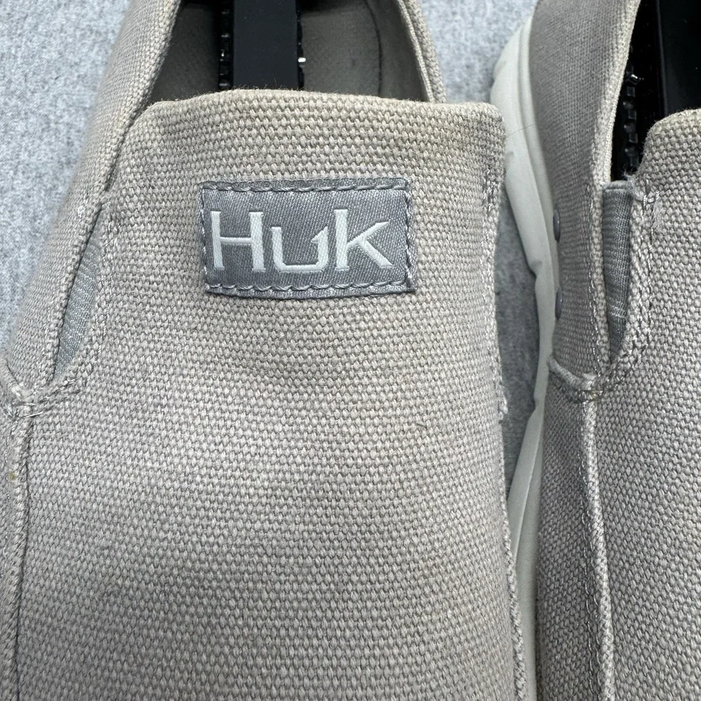 Huk Fishing Classic Brewster Men's Moss Canvas Slip-On Shoes Size 10 Deck Boat